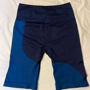 Fabletics Navy and Blue Biker Shorts